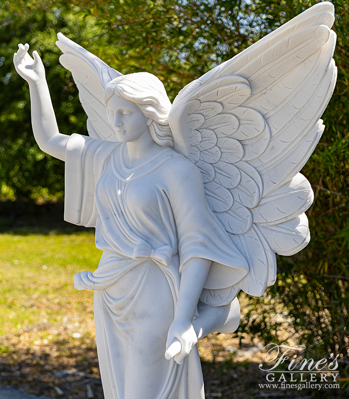 Search Result For Marble Memorials  - Angel With Trumpet Marble Monument - MEM-334